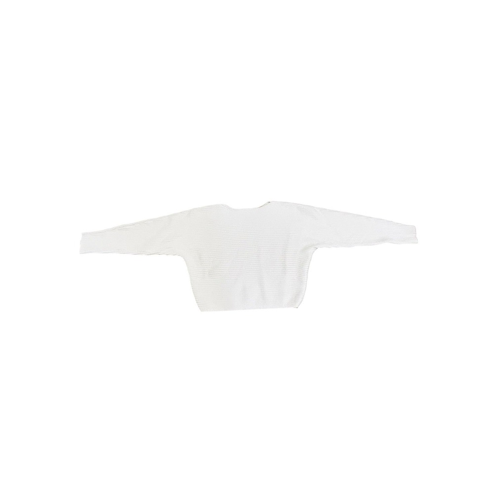Reformation Ribbed Crop Sweater M 100% Organic Cotton Cream Long Sleeve - Picture 4 of 7
